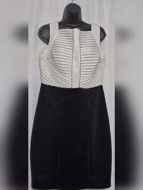 Melrose Womens Black Ivory Gold Sleeveless Dress with Rhinestone Accents Size 12